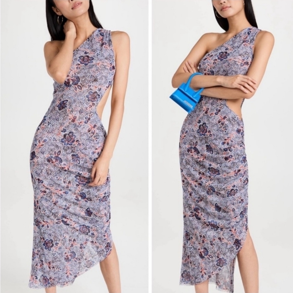 MISA Aries Dress in Feathered Floral - Picture 2 of 7